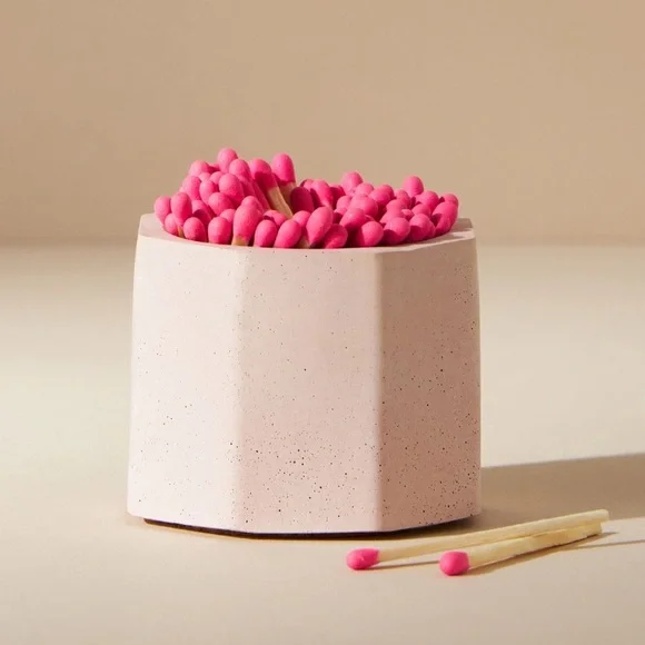 Anthropologie Tenn Prarie Pink Striker Match Holder - Picture 1 of 13